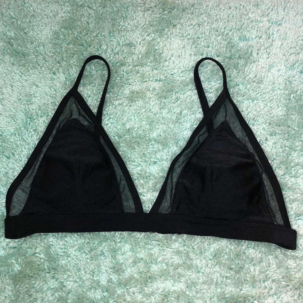 black mesh bikini top